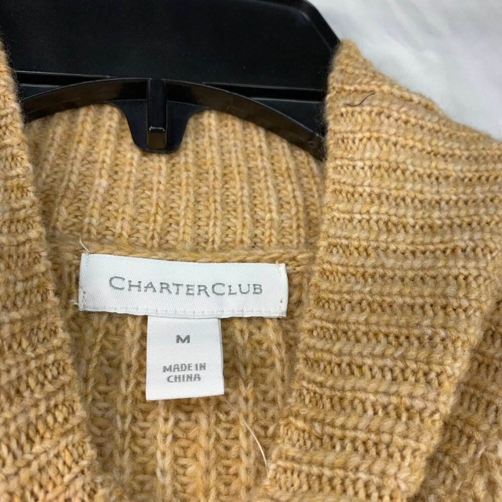 Charter Club Sweater Dress Womens Size Medium Tan long Sleeve Turtleneck  New - Picture 3 of 7